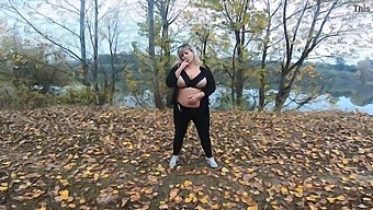 Milfs Flaunt Their Big Boobs In Public Park Near Lake
