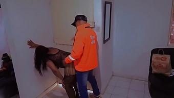 Submissive Woman Takes On Delivery Man In Erotic Lingerie