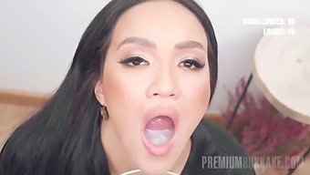 Asia Vargas Chugs Through Massive Loads Of Cum In Bukkake Video