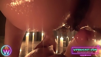Intimate Homemade Threesome Under Candlelight On Valentine'S Day