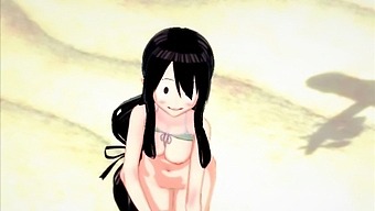 Tsuyu Asui In A Revealing Bathing Suit Craves Beach Sex - My Hero Academia Inspired