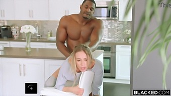 A Blonde Temptress Gets A Rough Ride From Her Husband'S Muscular Black Friend